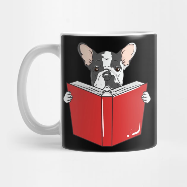 Funny Reading Book Lover French Bulldog Gift T-Shirt by Dr_Squirrel